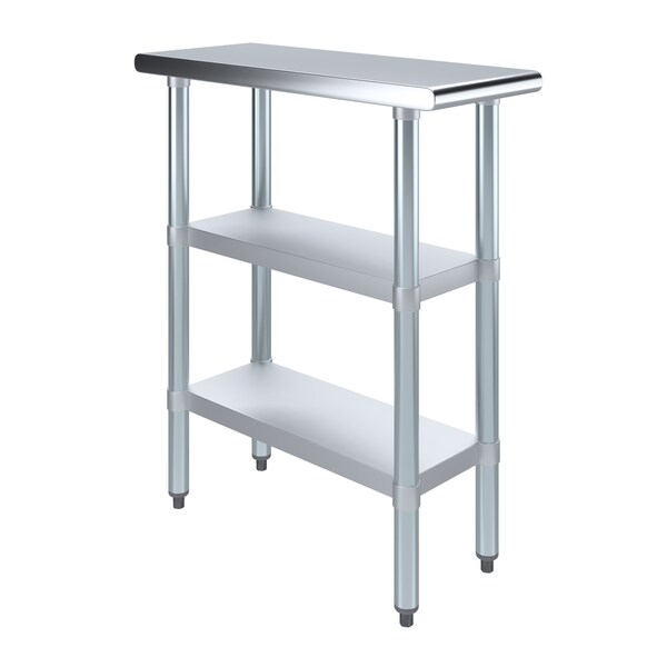 Amgood 24 in. x 96 in. Stainless Steel Table With Two Undershelves AMG WT-3012-2SH - main